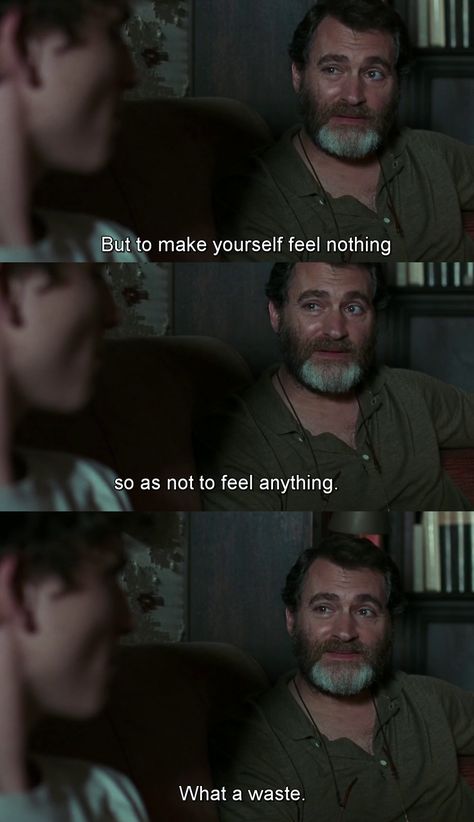 But to make yourself feel nothing so as not to feel anything ! What  a waste. Call You By Your Name #movie #lgbt #subtitles What A Waste Call Me By Your Name, Cute Movie Quotes Love, Waste Life Quotes Feelings, But To Feel Nothing Call Me By Your Name, Call Me By Your Name Quotes, Somewhere In Northern Italy 1983, What A Waste, Movie Subtitles, Best Movie Quotes