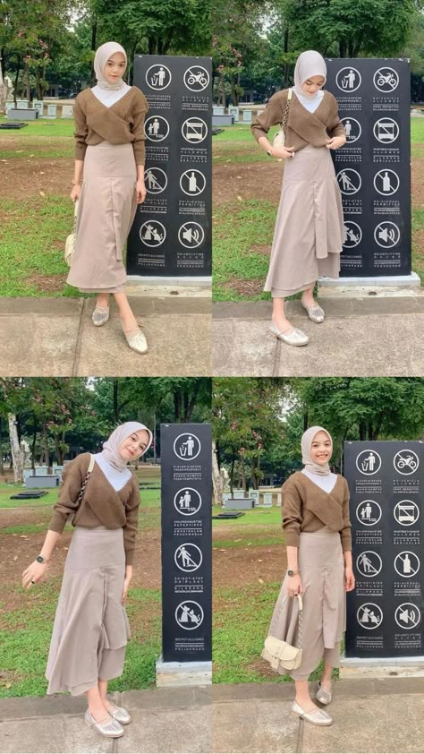 Spill?? Outfit Hijab Casual Rok, Outfit Hijab Simple, Style Hijab Casual, Outfit Campus, Outfit Hijab Casual, Rok Outfit, Ootd Poses, Casual Hijab, Style Hijab