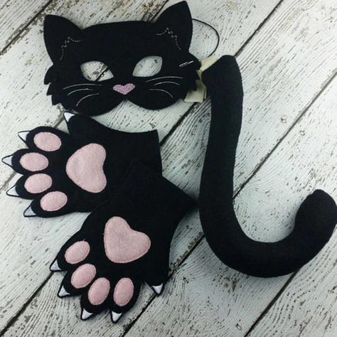 Trending Halloween Costumes, Theater Dress, Cat Costume Diy, Obličejové Masky, Popular Halloween Costumes, Black Cat Costumes, Etsy Halloween, Cute Cat Face, Unicorn And Glitter