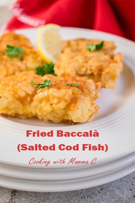 Fried Baccalà (Salted Cod Fish) is a Christmas Eve tradition for many Italians! Learn how to prepare this fish with a simple, delicious batter. AD #baccala #baccalarecipe #baccalachristmaseve #codfish #cod Bacalao Recipe, How To Cook Cod, Fried Cod Fish, Italian Fries, Filet Recipes, Salted Cod, Fish Fried, Cod Fish Recipes, Italian Christmas Recipes