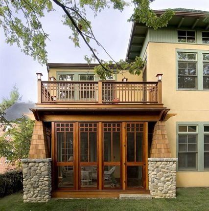 Second Floor Deck, Veranda Design, Craftsman Decor, Traditional Porch, Screened Porch Designs, Gfx Design, Building A Porch, Craftsman Exterior, Balcony Deck