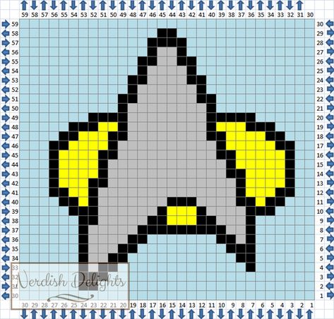 star trek - badge 04 Star Trek Crochet, Star Trek Quilt, Star Trek Decor, Star Trek Cross Stitch, Crochet Scrubbies, The Badge, Graph Crochet, Tapestry Crochet Patterns, Crochet Stars