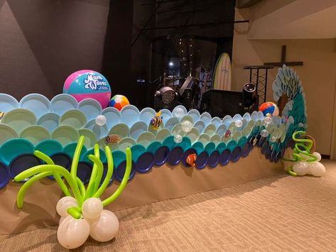 Beach Themed Parade Float, Vbs Ocean Theme, Sweetheart Dance, Tech Theatre, Submerged Vbs, Ocean Vbs, Scuba Vbs, Prom Decorations, Beach Dance