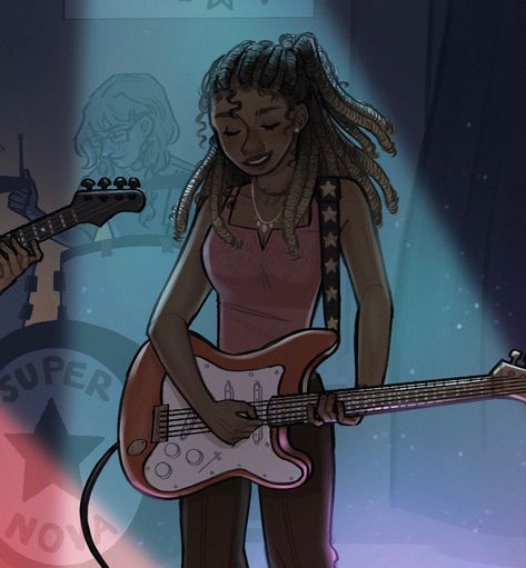 isla (oc) playing in her band supernova :) Sick Drawings, Band Uniforms, Black Cartoon Characters, Traditional Artwork, Drawing Stuff, Black Cartoon, Drawing Inspo, Character Designs, Girl Bands