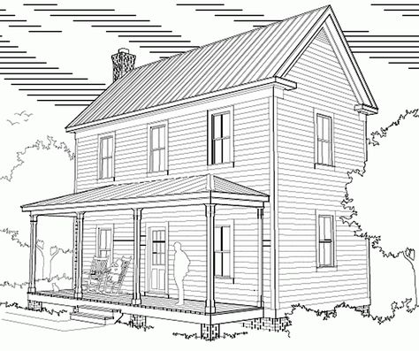 Small Historic House Plans, Old House Floor Plans 2 Story, Easy To Build House Plans, Old Two Story House, Colonial Farmhouse Plans, Old Farmhouse Floor Plans, Farmhouse House Plans, Virginia Farmhouse, Small Farmhouse Plans