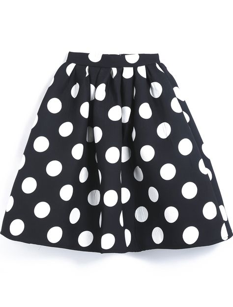 Shop Black Polka Dot Flare Skirt online. SheIn offers Black Polka Dot Flare Skirt & more to fit your fashionable needs. Black Polka Dot Skirt, Short Flared Skirt, Black Flare Skirt, Short Black Skirt, Black Skater Skirts, Trendy Skirts, Skirt Short, Polka Dot Skirt, Dot Skirt