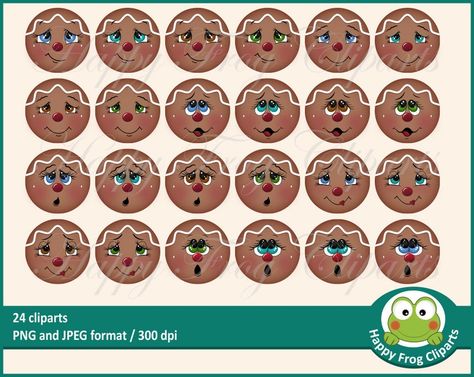 Gingerbread Face Template Free Printable, Ginger Bread Faces, Gingerbread Man Faces Template, Gingerbread Faces Template, Gingerbread Faces Painting, Gingerbread Man Faces, Robin Craft, Gingerbread Faces, Popcorn Wrappers