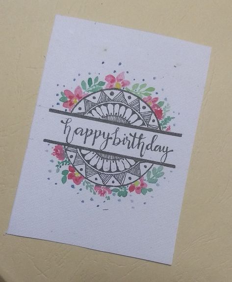 Mandala Art Card Design, Mandala Birthday Card Design, Mandala Greeting Cards Handmade, Mandala Art Greeting Card, Mandala Art Birthday Card, Mandala Card Design, Mandala Art For Birthday Gift, Doodle Greeting Cards, Mandala Art For Birthday