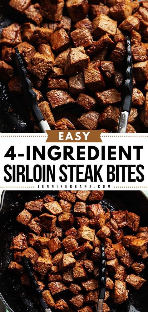 Want more beef recipes? Learn how to cook steak tips! This main dish is super easy. With just 4 ingredients, you can have the perfect sirloin steak tips that are tender and delicious. Once you try this dinner idea for tonight, your family will request it again and again! Sirloin Steak Tips, Easy Steak Recipe, Steak Tips Recipe, Top Sirloin Steak Recipe, Dinners For Family, Sirloin Recipes, Sirloin Tip Steak, Sirloin Steak Recipes, Beef Tip Recipes