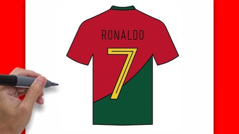 HOW TO DRAW CRISTIANO RONALDO PORTUGAL SHIRT EASY | DRAWING STEP BY STEP Cr7 Drawing Easy, Ronaldo Drawing, Portugal Shirt, Ronaldo Shirt, Easy Drawing Step By Step, Ronaldo Portugal, Cristiano Ronaldo Portugal, Easy Drawing Steps, Drawing Step By Step