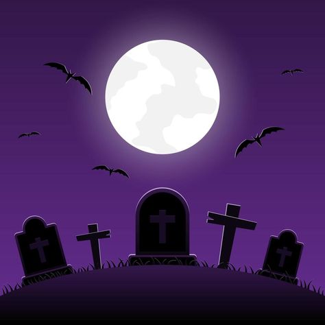 noite de halloween, cemitério com cruz ao luar Halloween Night, Graveyard, Vector Art, Vector Free, Mural, For Free, Halloween, Art