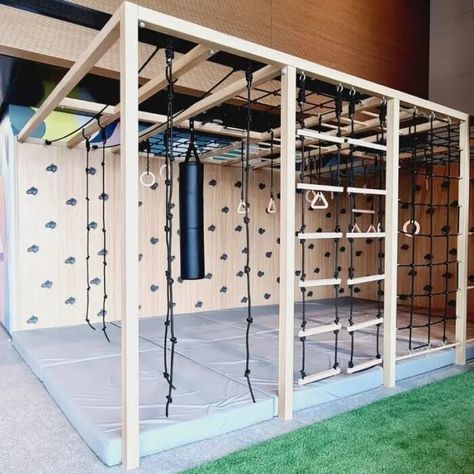 Pet Monkey Room, Indoor Monkey Bars, Monkey Room, Indoor Jungle Gym, Gym Rings, Indoor Playroom, Indoor Play Equipment, Rope Climbing, Monkey Bar