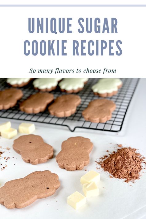 Flavoured Sugar Cookies, Soft Rolled Sugar Cookie Recipe, Roll Out Cookie Flavors, Flavored Sugar Cookie Recipe, Flavored Cutout Cookie Recipe, Rollout Sugar Cookie Recipe, Roll Out Cookies, Sugar Cookie Flavors, Flavored Sugar Cookies