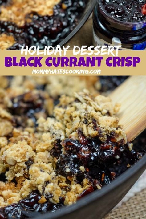 Black Currant Crisp Dessert - Make the best dessert with Hero Fruit Spreads and #BEAKITCHENHERO! #AD Black Currant Cake, Black Currant Recipes, Currant Recipes, Crisp Desserts, Fruit Spread, Decadent Food, The Best Dessert, Fall Cooking, Best Dessert