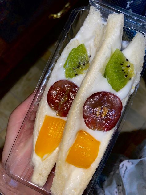 Fruit Sando, Fake Pic, Cream Sandwich, Fake Pictures, Nom Nom, Sandwiches, Fruit, Collage, Cream