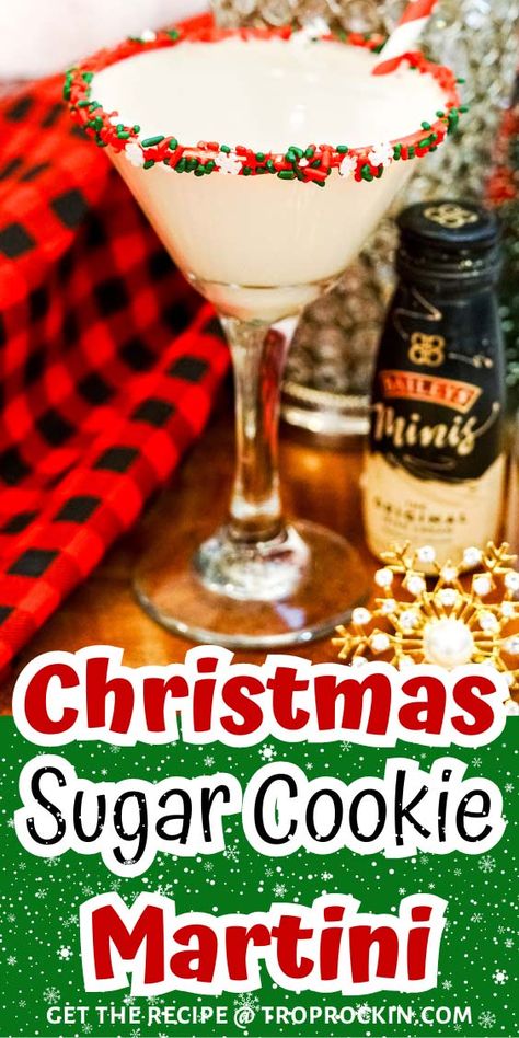 Sugar Cookie Martini Cookie Martini Recipe, Whipped Cream Vodka Recipes, Sugar Cookie Martini Recipe, Sugar Cookie Martini, Cookie Martini, Holiday Martinis, Whipped Vodka, Christmas Martini, Holiday Sugar Cookies