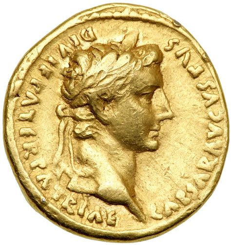 Augustus. Gold Aureus (7.7 g), 27 BC-AD 14. Lugdunum, 2 BC-AD 12. CAESAR AVGVSTVS DIVI F PATER PATRIAE, laureate head of Augustus right. Goldberg Coins and Collectibles Roman Artifacts, Ancient Roman Coins, Coin Art, Gold Money, Gold And Silver Coins, Antique Coins, Roman Coins, Gold Bullion, Coin Collection