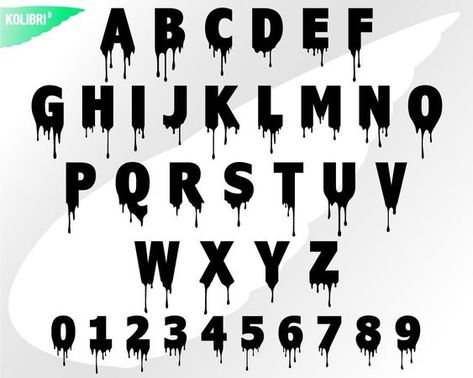 Dripping Font, Dripping Letters, Tattoo Alphabet, Batman Stickers, Font Bubble, Letters Design, Word Fonts, Halloween Words, Alphabet Fonts