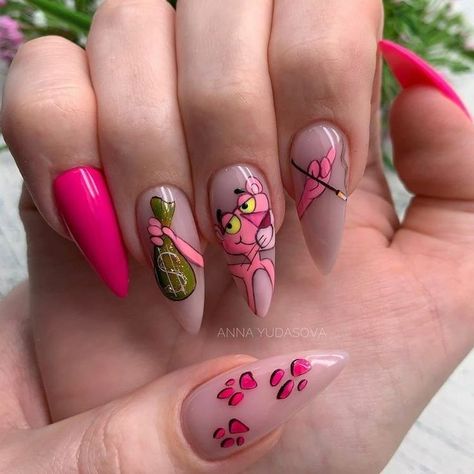 Top 35 Spring Nail Designs For 2023 | Summer Nails Art Disney Acrylic Nails, Mickey Nails, Unghie Nail Art, Wow Nails, Nails 2022, Simple Acrylic Nails, Glow Nails, Animal Nails, Disney Nails