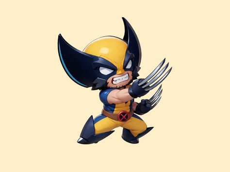 Chibi Wolverine, Deadpool Wolverine Drawing, Wolverine Doodle, Deadpool And Wolverine Doodle, Deadpool Kawaii, Hero Tattoo, Marvel Paintings, Marvel Cartoons, Avatar Images