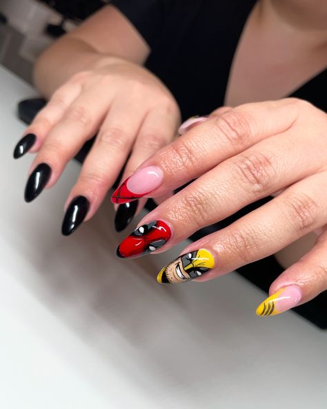 Deadpool and Wolverine, how did everyone like the movie?! Hard gel with hand painted character nail art Deadpool Nails, Wolverine Nails, Character Nail Art, Deadpool And Wolverine, Hard Gel, The Movie, Deadpool, Nail Art, Hand Painted