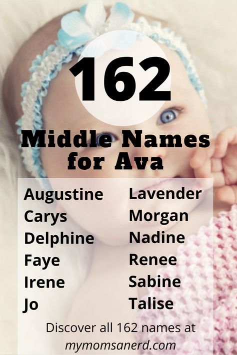 Huge list of the best middle names for Ava- classic, unique, short and long name ideas. Plus tips for choosing the right name for your baby! #baby #babynames #parenting #pregnancy #babygirl Middle Names For Ava, Secret Writing, Cool Middle Names, Names Starting With A, Middle Names For Girls, Nerdy Baby, Baby Storage, Middle Names