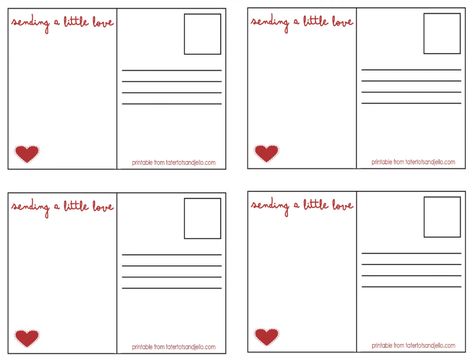 Adorable Valentine Postcards - Free Printables Heart Cards Retro Valentine Cards, Valentines Day Post, Valentine Card Template, Valentine Template, Printable Postcards, Printable Valentines Day Cards, Valentine Postcards, Printable Valentines Cards, Valentine's Day Printables