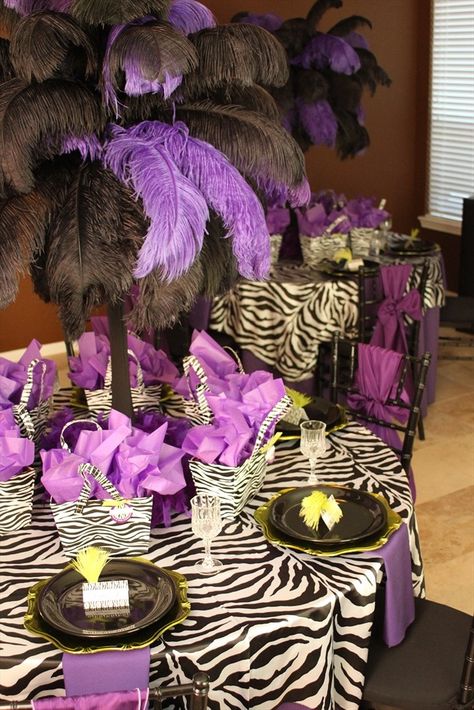 Purple and black zebra party  #wedding Zebra Wedding, Zebra Print Party, Zebra Birthday, Zebra Party, Animal Print Party, Purple Zebra, Purple Party, Sweet 16 Parties, Sweet 16 Birthday