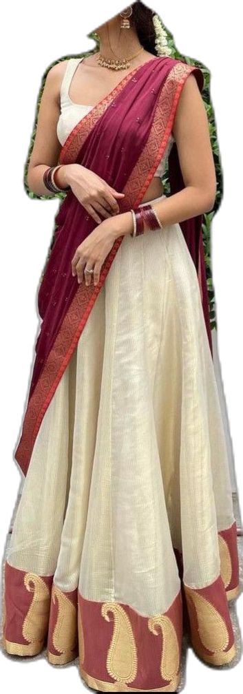 Red And White Half Saree, White Half Saree, Half Saree Designs Simple, Lehenga Designs Simple, Half Saree Designs, Desi Clothes, Lehenga Designs, Half Saree, Indian Wear