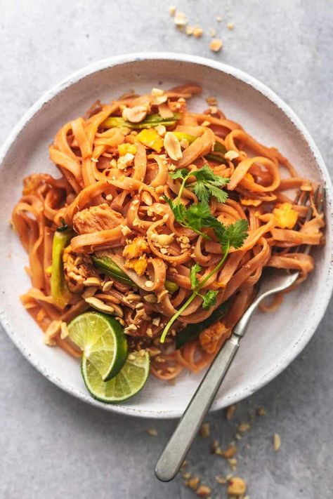 Chicken Pad Thai | Creme De La Crumb Pad Thai Recipe Easy, Chicken Pad Thai, Pad Thai Recipe, Thai Recipe, Chicken Noodles, Thai Chicken, Thai Dishes, Best Chicken Recipes, Asian Flavors