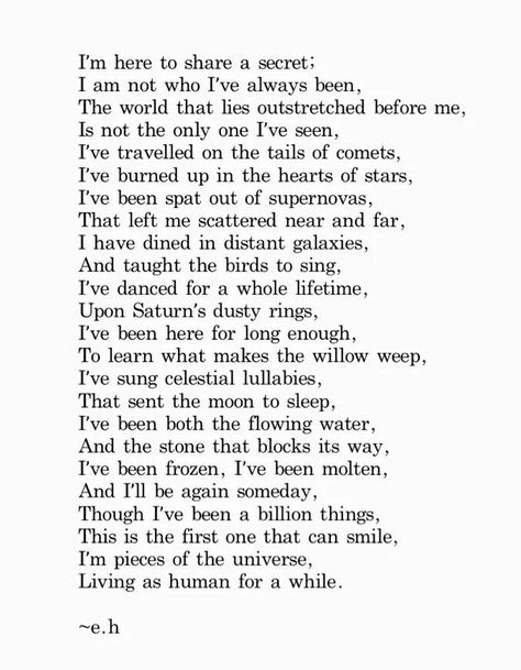 My very favorite Erin Hanson poem, because this is my spiritual belief ... Erin Hanson Poems, Eh Poems, Meaningful Poems, Erin Hanson, Poems Beautiful, Poetry Words, Writing Poetry, A Poem, Poem Quotes