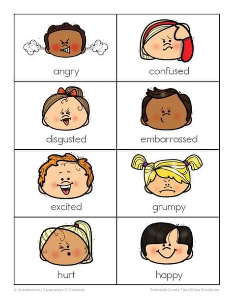 Download some emotion faces for kids to help your children learn how to express their feelings and emotions. Feelings Lesson Plans, Feelings Lessons, Free Graphic Organizers, Feelings Faces, Emotions Cards, Kids Feelings, Emotions Activities, Emotion Faces, Emotion Chart