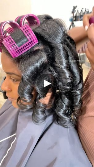 Aesthetics Salon, Natural Hair Flexi Rods, Roller Set Natural Hair, Roller Set Hairstyles, Natural Hair Blowout, Black Hair Video, Behind The Chair, What Questions, Natural Hair Styles Easy