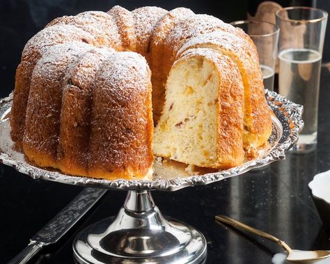 Polish babka is traditionally a round yeasted cake and, thus, destined to end up in the shape of NordicWare’s brilliant Anniversary Bundt Pan. Golden raisins, candied oranges, and dried cranberries are folded into the dough for a fruity sweetness, and a Sparkling Wine Syrup and glaze impart a taste of celebration. You can find more recipes … Polish Babka, Wine Syrup, Candied Oranges, Babka Recipe, Golden Raisins, Nordic Ware, Bundt Pan, Glaze Recipe, Syrup Recipe