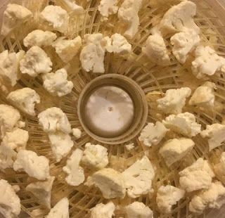 Dehydrating cauliflower and how to use it in recipes. Dehydrating Cauliflower, Dehydrated Cauliflower, Dehydrating Recipes, Extreme Cheapskates, Dehydrating Food Storage, Dehydrating Food, Dehydrated Foods, Vegetable Chips, Dehydrated Vegetables