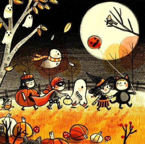 Renee Kurilla, Halloween Morning, Helloween Wallpaper, The Legend Of Sleepy Hollow, All Hallows Eve, Halloween Artwork, Halloween Illustration, Halloween Images, Art Halloween