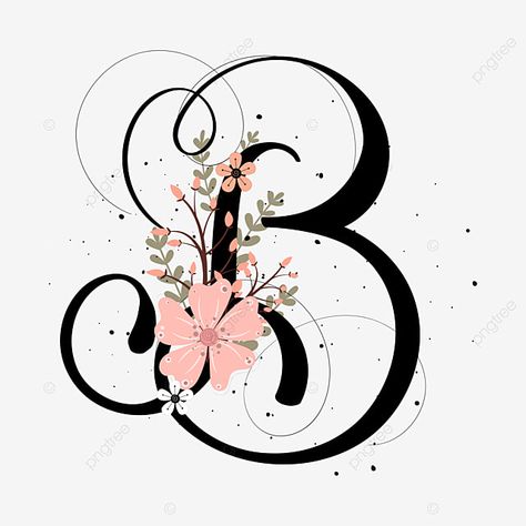 Letter B Font, Lettering With Flowers, B Letter, Alphabet Embroidery, Alphabet Letters Design, Graffiti Lettering Fonts, Fancy Letters, Hand Lettering Art, Bubble Balloons