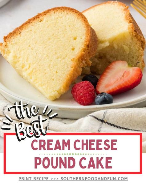 Cream Cheese Pound Cake Easy Cream Cheese Pound Cake, Cheese Pound Cake Recipe, Cream Cheese Pound Cake Recipe, Easy Pound Cake, Hot Fudge Cake, Pound Cake Recipes Easy, Hot Chocolate Fudge, New Year's Desserts, Cheese Pound Cake