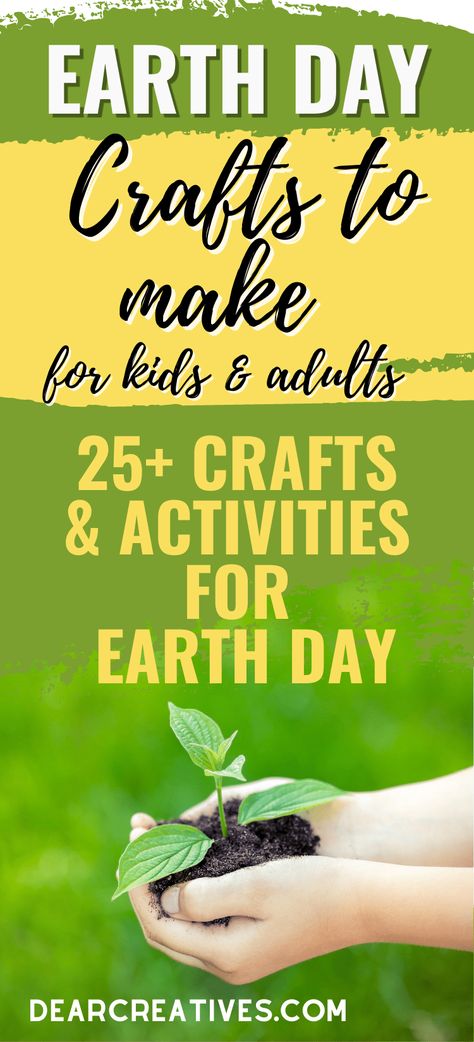 Earth Day Crafts To Make - Are you looking for ideas, things to make, and activities to celebrate Earth Day? A list of our favorite projects! Use these ideas and crafts for Earth Day, or for spring activities and summer activities. DearCreatives.com Earth Day Crafts For Middle School, Easy Earth Day Activities For Kids, Diy Earth Day Crafts, Earth Day Ideas For Adults, Earth Day Crafts For Adults, Earth Day Girl Scout Ideas, Girl Scouts Earth Day Activities, Earth Day Activities First Grade, Earth Day Activities Middle School