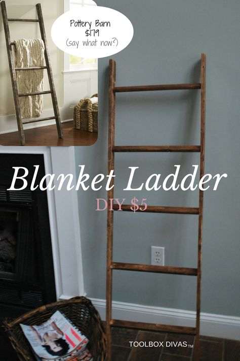 DIY Blanket Ladder For a Baby s Room Make Your Own Blanket, Ladder Diy, Diy Blanket, Diy Home Decor For Apartments, Diy Ladder, Diy Blanket Ladder, Diy Wand, Diy Bebe, Blanket Ladder