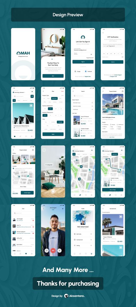 Omah - Real Estate Mobile App — UI Kits on UI8 Summer Sale Sign, Real Estate App, Cancel Subscription, Modern Mobile, Ux Design Inspiration, Themes App, Mobile App Ui, App Ui Design, Wireframe Kit