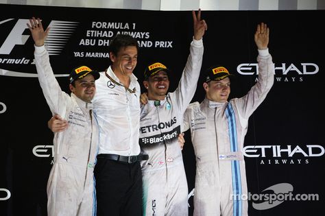 The podium: Felipe Massa, Williams, second; Lewis Hamilton, Mercedes AMG F1, race winner and World Champion; Valtteri Bottas, Williams, third Cristiano Ronaldo Hairstyle, Real Madrid Training, Real Madrid Photos, Cristiano Ronaldo Video, Cr7 Wallpapers, Toto Wolff, Instagram Training, F1 Race, Ronaldo Real Madrid