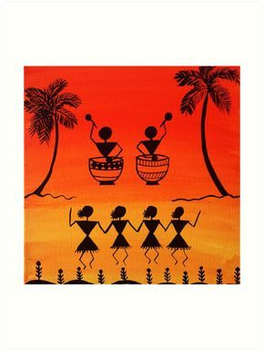 Outdoors Quotes, Colorful Art Paintings, Worli Painting, Warli Painting, Gond Painting, Warli Art, Quotes Celebrities, Animals Design, Oil Pastel Art