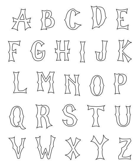 Halloween Fonts Alphabet Letters, Halloween Font Alphabet, Halloween Lettering Fonts, Halloween Stencils Templates, Halloween Letters Alphabet, Halloween Letters Printable, Spooky Fonts Alphabet, Halloween Stencils Printables Free, Horror Lettering