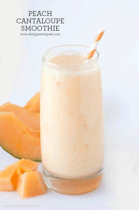 Peach Cantaloupe Smoothie Design Eat Repeat, Cantaloupe Smoothie, Cantaloupe Recipes, Melon Smoothie, Smoothie Easy, Apple Cider Vinegar Detox, Green Detox Smoothie, Food Smoothies, Detox Juice Recipes