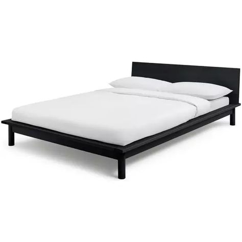 Black Bed Frames, Habitat Furniture, Wooden Platform Bed Frame, Black Bed Frame, Black Bed, Wooden Platform Bed, Slim Frame, Wooden Bed Frames, Black Bedding