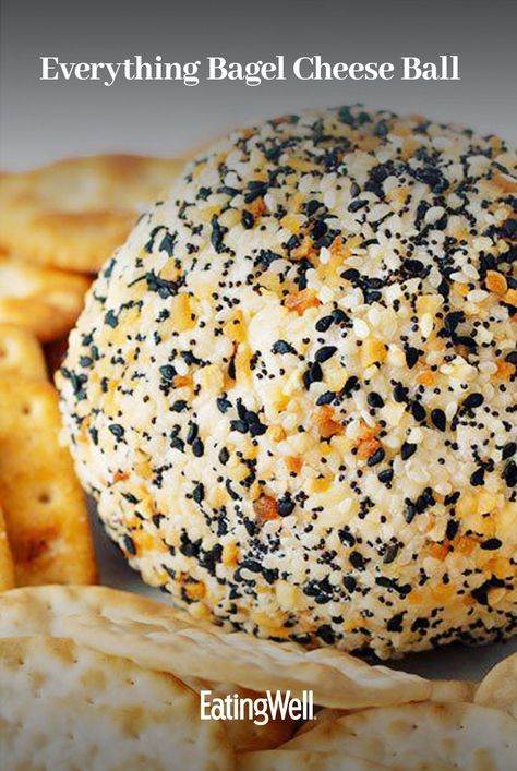 This is not your grandma's cheese ball. It has all the flavor of an everything bagel without all the carbs and with just 3 ingredients! Want to emphasize the bagel taste? Serve it with bagel chips and some raw veggies for dipping to keep things healthy. #healthyeating #healthyfoods #healthylifestyle #healthyrecipes Everything Bagel Cheese Ball, Everything Bagel Hummus, Gf Sides, Cheese Ball Dip, Raw Veggies, Cheese All, Bagel Chips, Bagel Cream Cheese, Cheese Bites