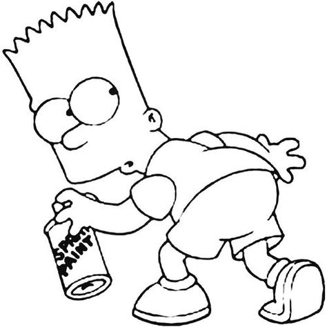 Bart Simpson Drawing, Simpson Pictures, Simpson Art, Bart Simpson Art, Simpsons Tattoo, Simpsons Drawings, Coloring Pages Inspirational, 디즈니 캐릭터, Simpsons Art