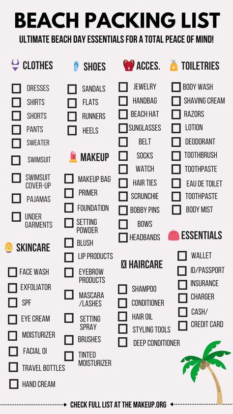 Ultimate Beach Vacation Packing List | Essential Beach Day & Vacation Must-Haves Beach Bag Essentials Packing Lists, Toiletries Packing List, Toiletries Packing, Packing List Ideas, Trip Essentials Packing Lists, Beach Vacation Packing List, Beach Vacation Packing, Beach Bag Essentials, Lilo And Stitch Quotes