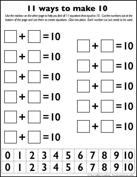 Free Math Printable.  11 ways to make 10.  Learning number bonds of 10. Bonds Of 10, Aba Classroom, Ways To Make 10, Number Bonds Worksheets, Number Bonds To 10, Free Math Printables, Number Bonds, Make 10, Free Math Worksheets